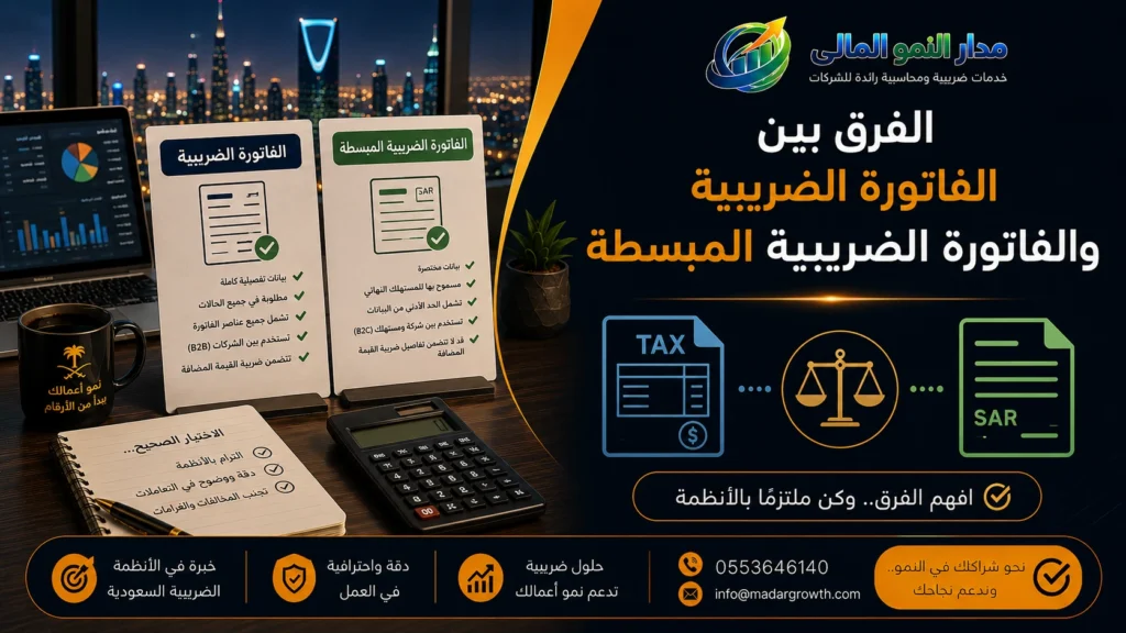 الفرق بين الفاتورة الضريبية والفاتورة الضريبية المبسطة