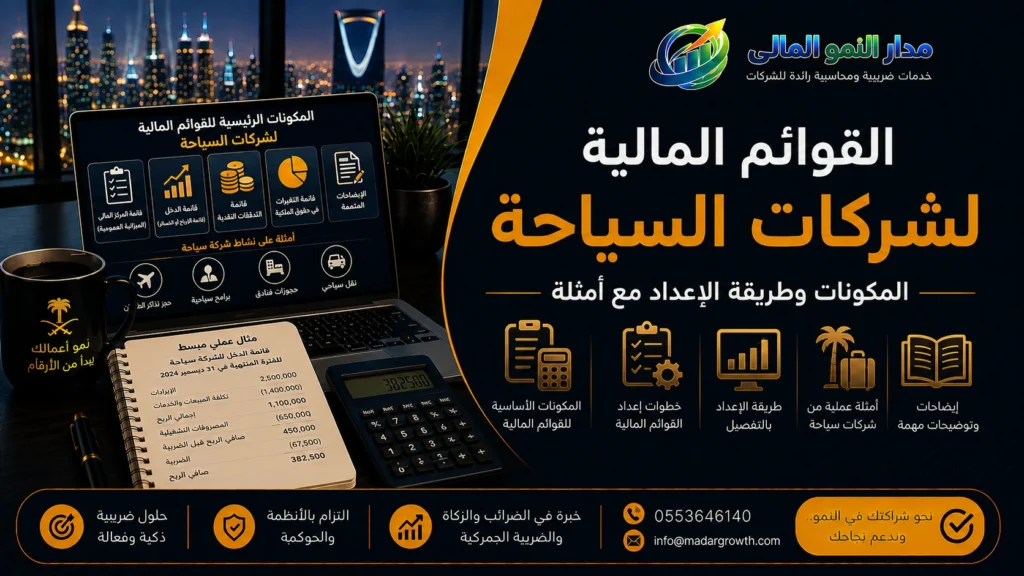 القوائم المالية لشركات السياحة | المكونات وطريقة الإعداد مع أمثلة