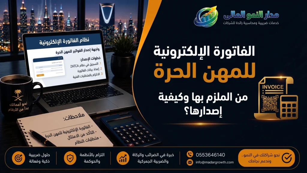 الفاتورة الإلكترونية للمهن الحرة في السعودية | من الملزم بها وكيفية إصدارها؟