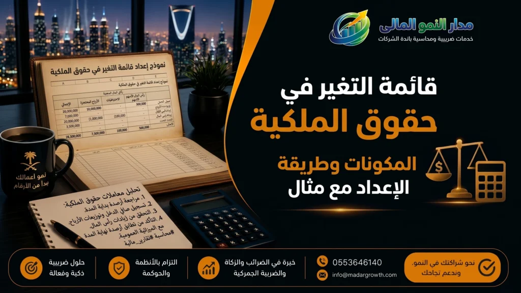 قائمة التغير في حقوق الملكية | المكونات وطريقة الإعداد مع مثال