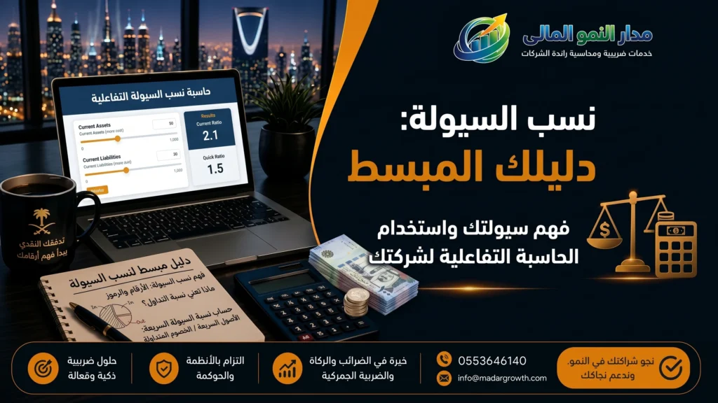 ما هي نسب السيولة دليلك المبسط مع حاسبة تفاعلية لشركتك