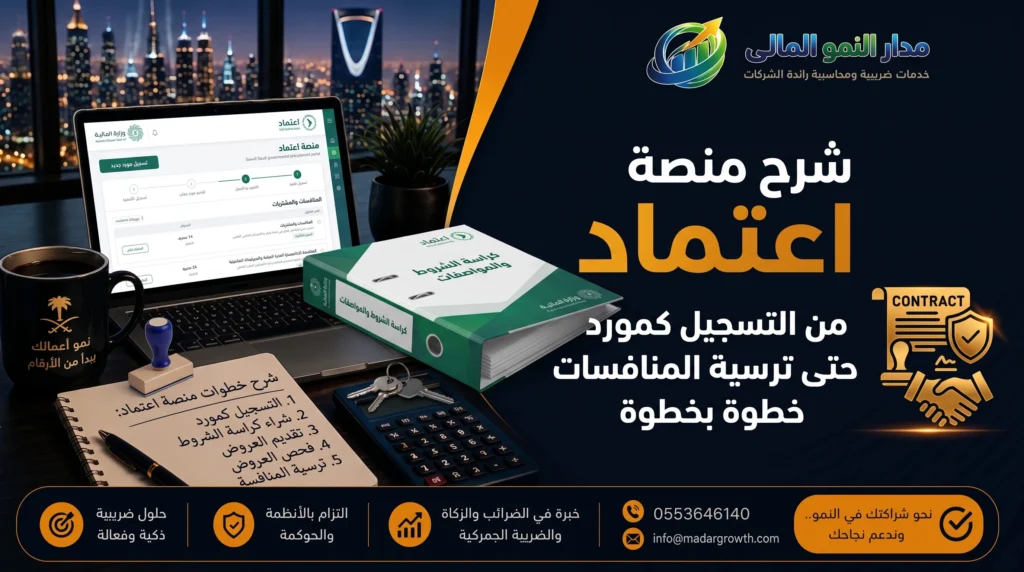 شرح منصة اعتماد | من التسجيل كمورد حتى ترسية المنافسات خطوة بخطوة