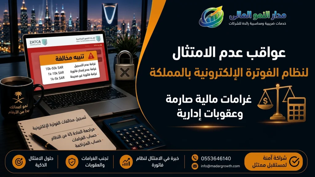 عواقب عدم الامتثال لنظام الفوترة الإلكترونية بالمملكة